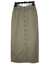 Brooks Brothers Midi Skirt Button Front Pencil Straight Twill Modest 6 VTG