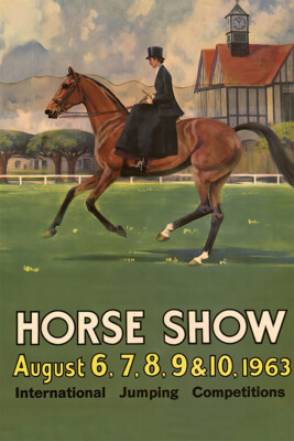 Dressage Exhibition 1962 Horse Show Vintage Art Wall Room Poster - POSTER 20x30