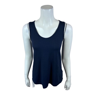 AB by Addison Bay Women's Pullover Fitzwater Tank Top Solid Navy Medium Size