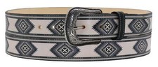 Handcrafted Full Grain Genuine Leather Tooled Western Cowgirl Black Shania Belt