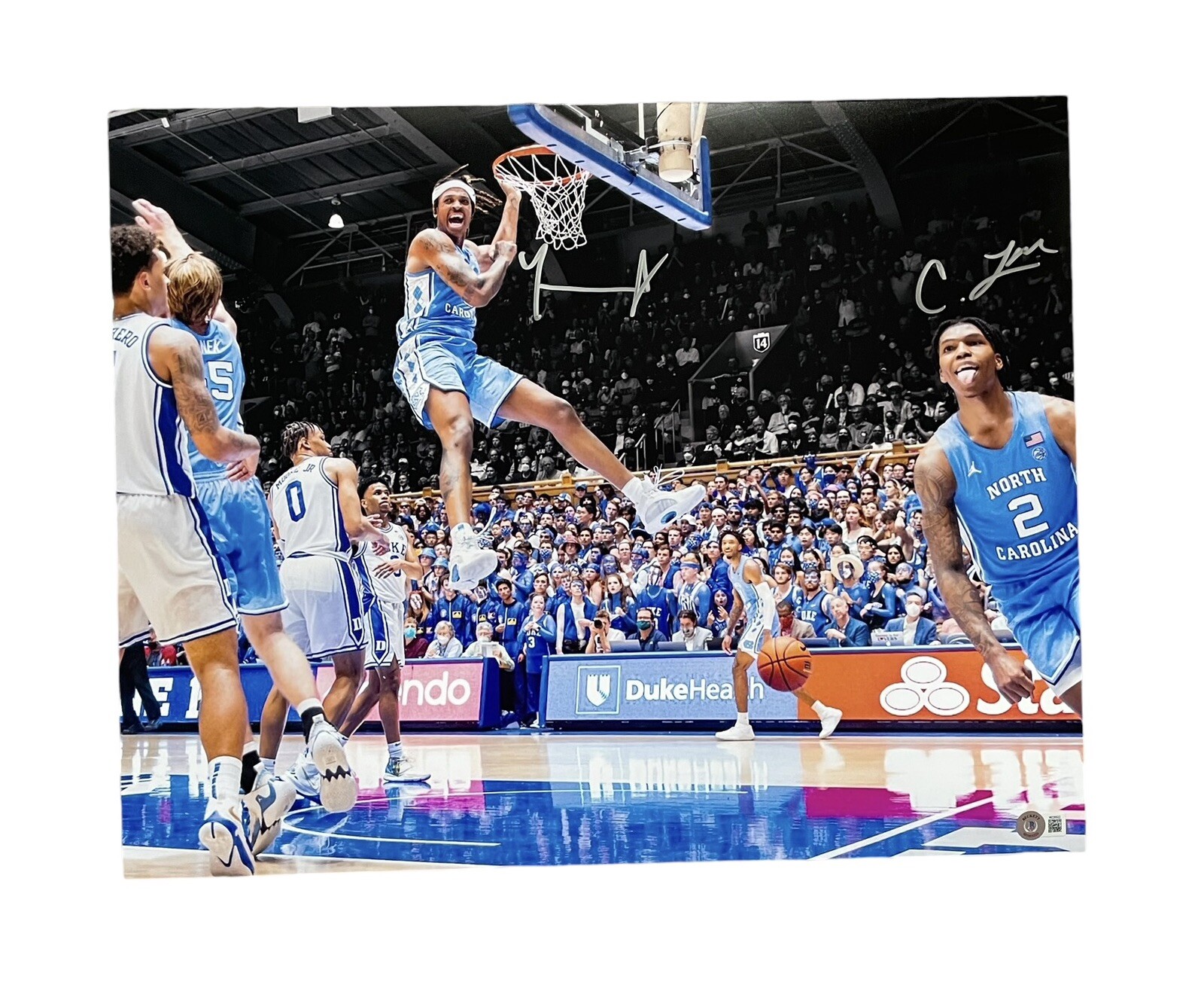 Armando Bacot Autographed Signed North Carolina Tar Heels + Caleb Love Photo North Carolina TarHeels Auto 