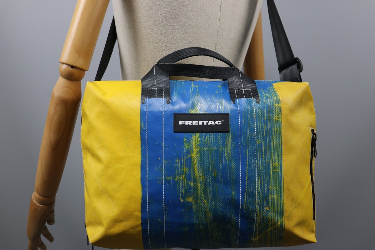 FREITAG F77 BEN Recycled Blue/Yellow PVC Crossbody Messenger