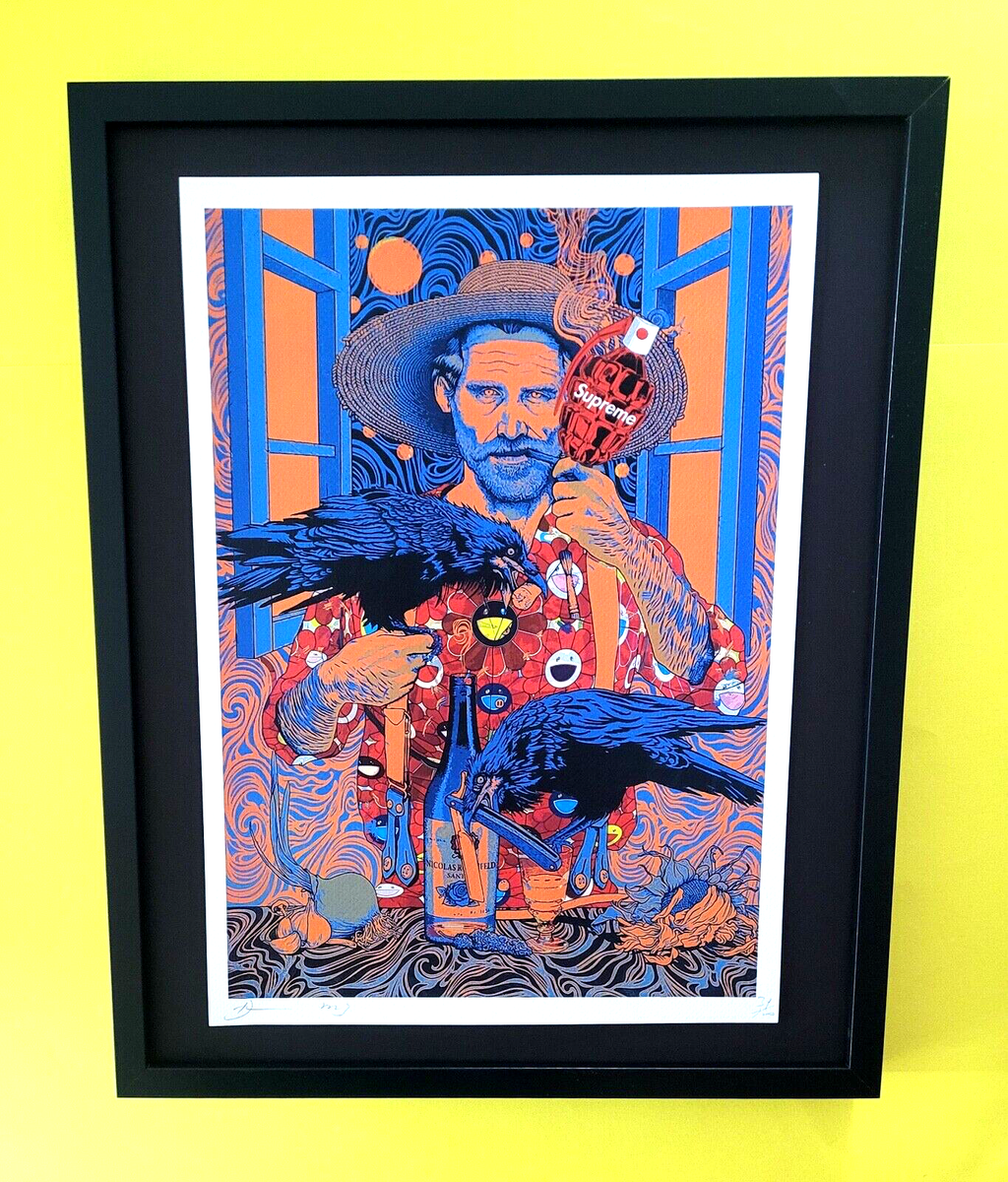 Death NYC Large Framed 16x20in Pop Art Certified Graffiti Murakami