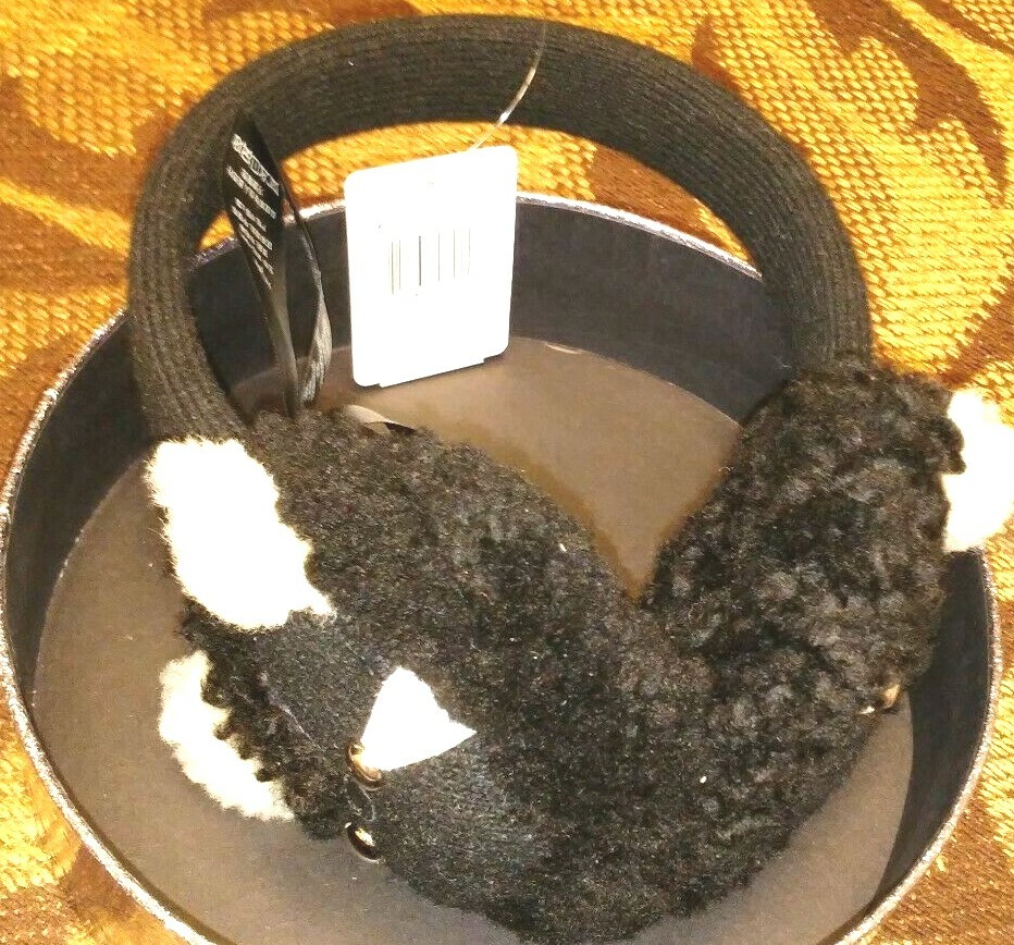Coach Black Real Fur Shearling Ear Muffs Head Band Wrap Ear  display picture 1
