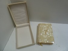 VINTAGE LUCITE PEARLINE COVERED BIBLE BOOK  MADE IN BELGIUM IN ORIGINAL BOX