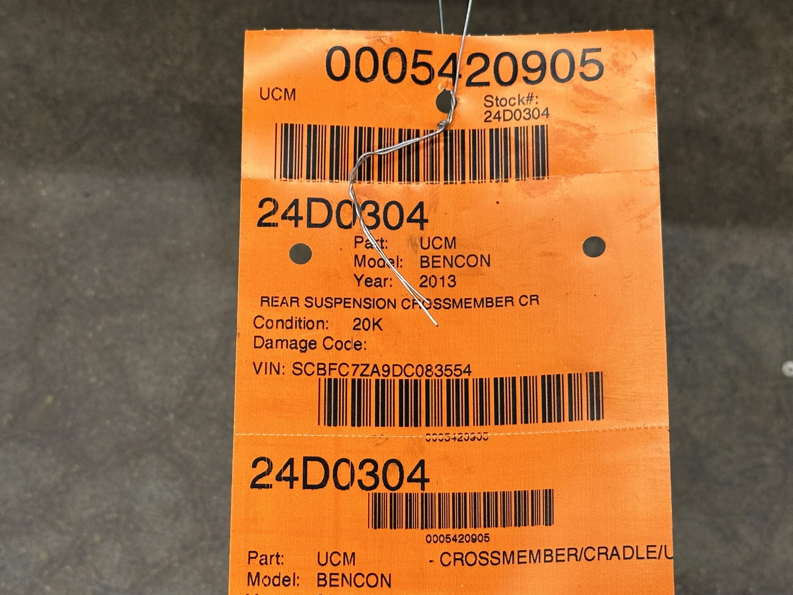 03-18 BENTLEY CONTINENTAL GT REAR SUSPENSION CROSSMEMBER CRADLE 3W8505235