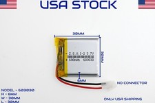 3.7V 600mAh 603030 Lithium Polymer LiPo Rechargeable Battery USA STOCK 