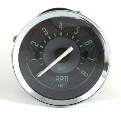VW BUG BUS GHIA ISP 2-1/16'' MINI 8,000 RPM TACHOMETER DASH GAUGE GREEN FACE