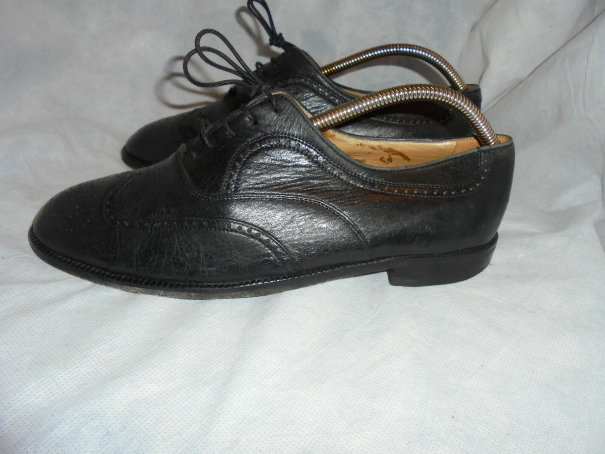 Vintage Bally Brogues Leather Derby Shoes Black Mens Size 8.5 D Made In Italy Vintage BALLY Orano Monk Strap Dress Shoes, Black Leather  main image 4