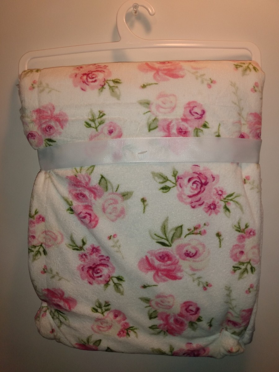 ZAK ZOEY BABY BLANKET SOFT SECURITY BLANKET PINK ROSES Size 30