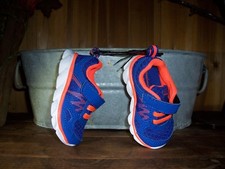 GARANIMAL BOY TODDLER ATHLETIC SHOES SIZE 4 BLUE ORANGE ADHESIVE STRAP CASUAL