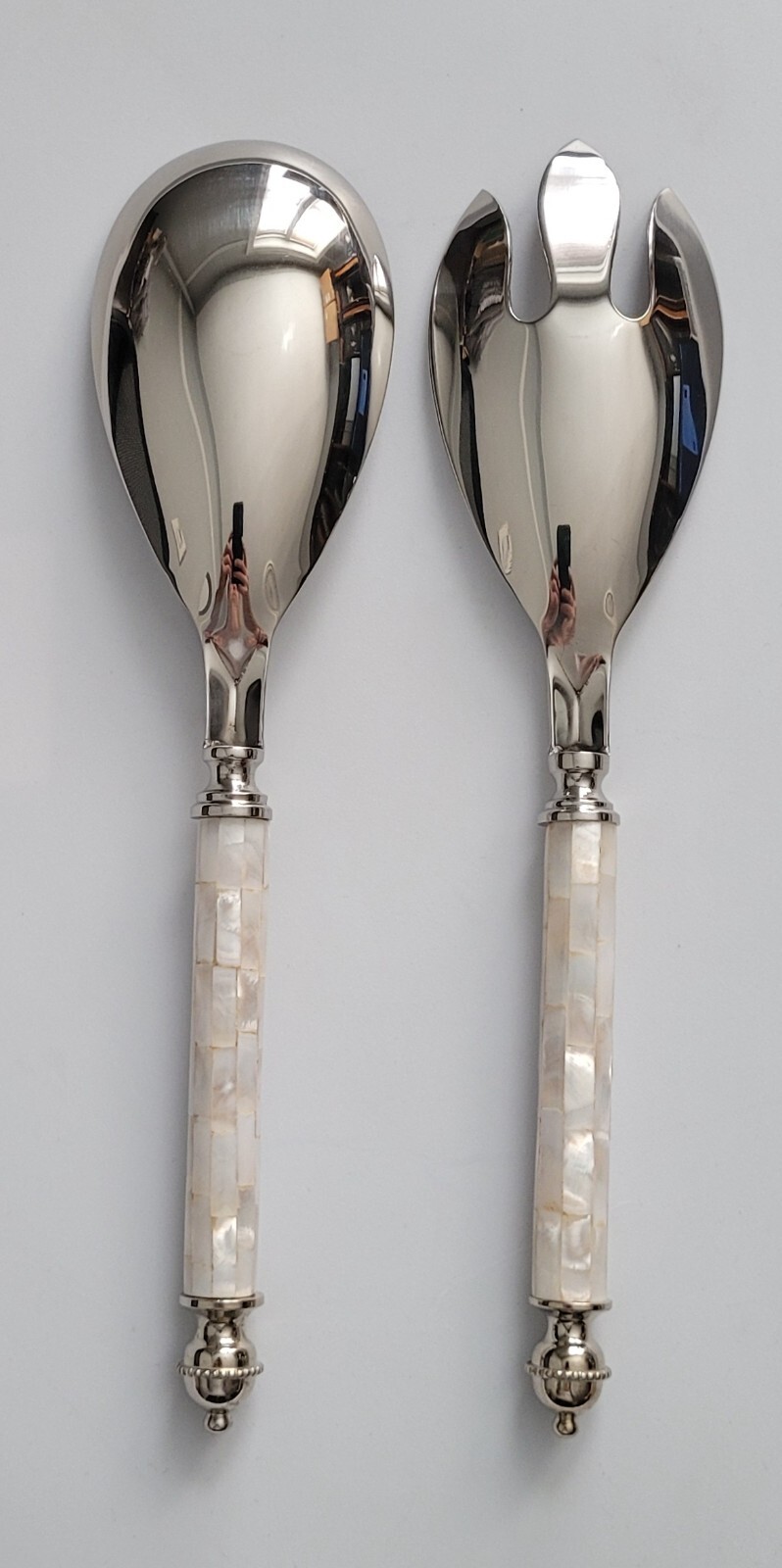 Tizo Mother of Pearl Serving Spoon & Serving Fork Set 11"