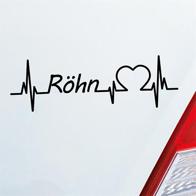 Auto Aufkleber Röhn Puls Herzschlag mit Ferien Region Motiv 19x6 cm Sticker Heck