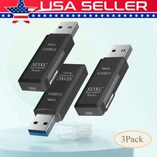 3Pcs USB 3.0 SD Card Reader for PC Micro SD to USB Adapter CardReader for Camera
