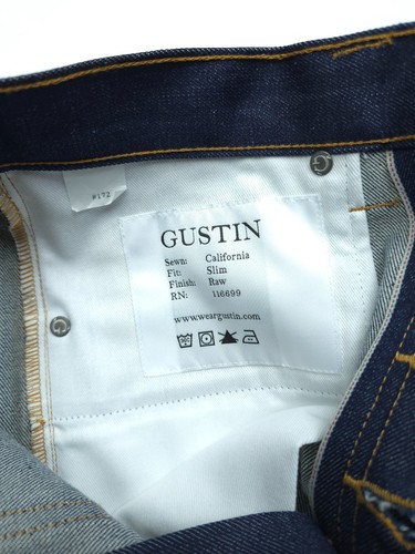 Gustin Mens 31 x 35 Slim Raw #172 The 1968 Selvedge Denim Jeans - Picture 6 of 10
