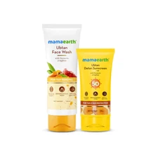 Mamaearth Ubtan Face Wash & Ubtan Detan Sunscreen Combo - 100ml + 50gm