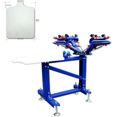 Floor Type 4 Color 1 Station Screen Printing Machine Silk Press Printer DIY