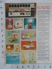 1973 Barbie Sewing Kit play toy ad sewing iron sweeper kitchen cookware pots pan