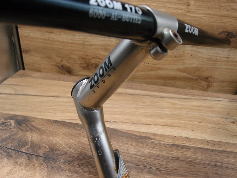 1990's MTB flat aluminium handlebar ZOOM 6000+ quill stem ZOOM steel - Image 3 of 4