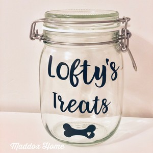 personalised dog treat jar