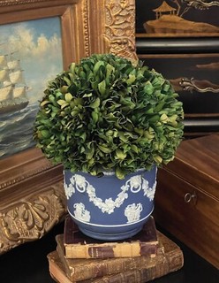 Fine Antique Cobalt Blue White English Wedgwood Jasperware Cachepot Planter 5”