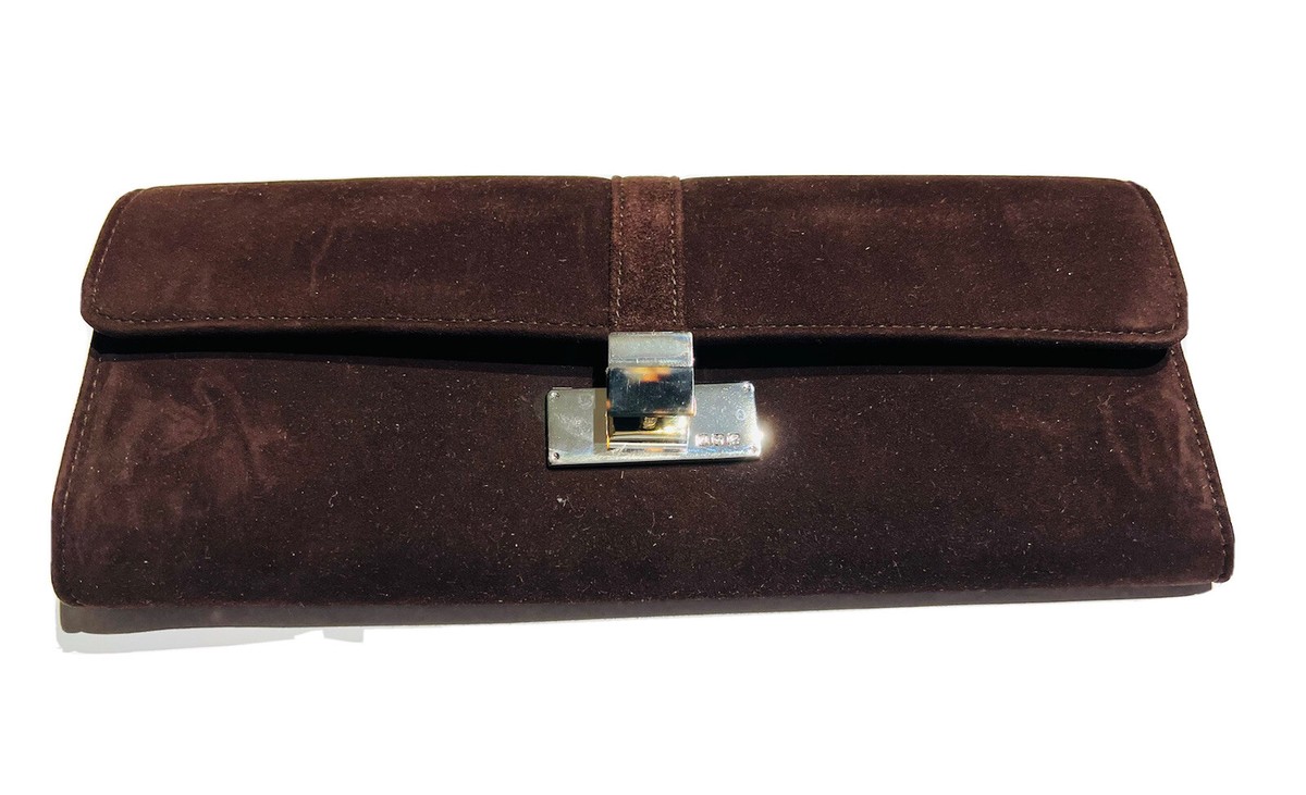Ralph Lauren ブラウンレザー アクセサリーケース Ralph Lauren Brown Suede Leather Lining Roll Travel Jewelry Case