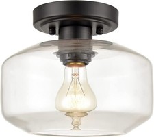 Modern Farmhouse Flush Mount Ceiling Light Black Small Hallway Light Fixtures