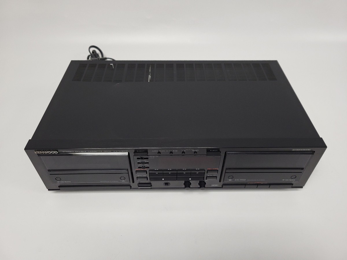 KENWOOD ダブルカセットデッキ KX-W8010 Vintage 1990s Kenwood KX-W8010 Double Cassette Deck Tape Recorder