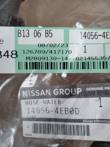 Nissan Qashqai 2016 HOSE WATER 14056EB0D NEW GENUINE - Picture 1 of 5