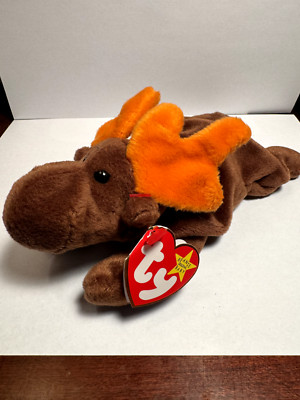 TY Beanie Baby Chocolate the Moose - Mint w/ Perfect Tags & P.V.C. Pellets