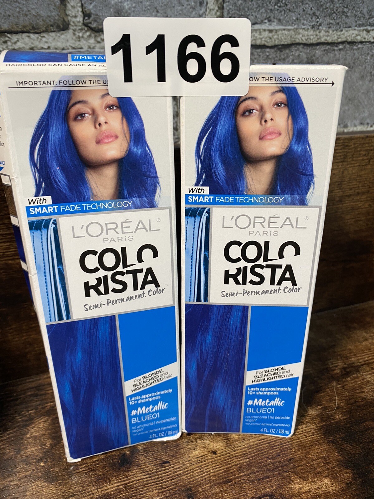 2 L'Or&eacute;al Hair Color Metallic Blue 01 &bull; Colorista Semi Permanent Color 4 fl oz.