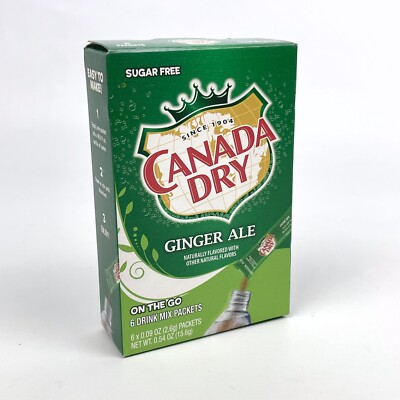 Canada Dry Ginger Ale Zero Sugar Free Drink Mix Powder On the Go 6 Count