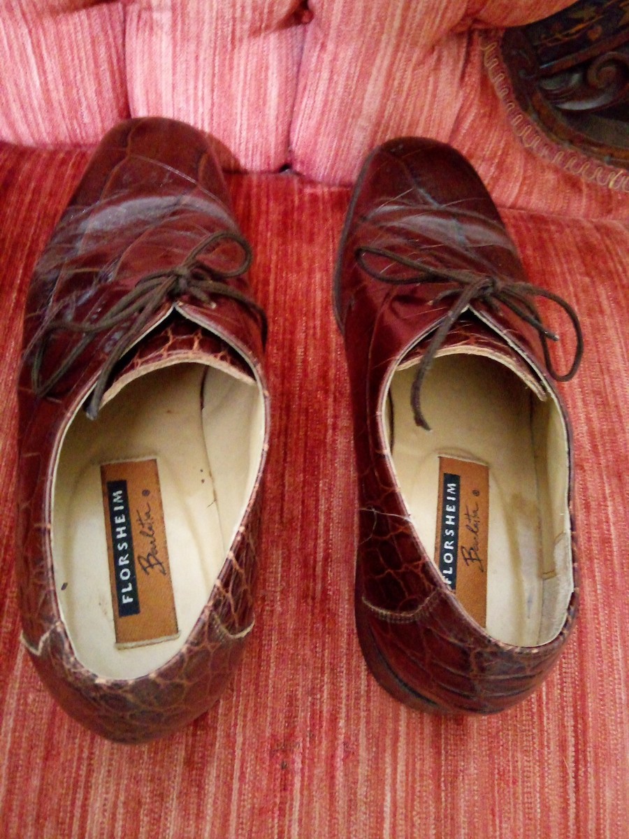 Florsheim Barletta Series Size 8 D Boots C3B B35.1 Florsheim Barletta Mens Size 8 D Crocodile Print Brown Shoes  main image 4