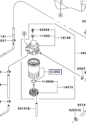 Kawasaki Diesel Mule 4010 (Years 2011-2013) COMPLETE Filter Kit (Air, Oil, Fuel) - Image 4 of 4