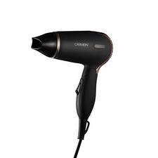 Lightweight Travel Hair Dryer, by Carmen 1200W C80020COP FOLDING HANDLE in Black