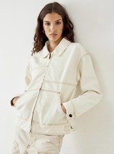 Bdg X Isko X Dwayne Coleman Ivory White Contrast Stitch Jacket Size L Bnwt