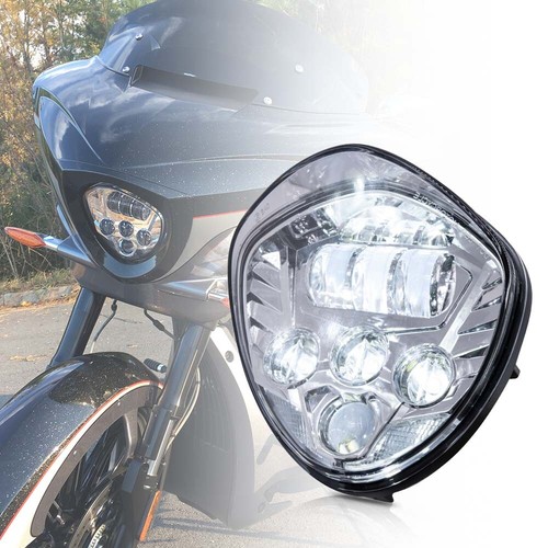 Chrome LED Motorcycle Headlight for Victory Cross Country Magnum Hammer