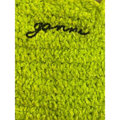 Ganni Velvet Crochet Open Back Mini Dress in Lime Punch Small New Womens  Velour | eBay