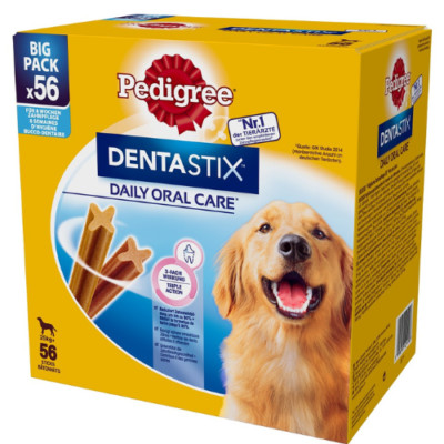 PEDIGREE Dentastix Zahnpflege Mundhygiene adulte große Hunde 56 St. 8 x 270g