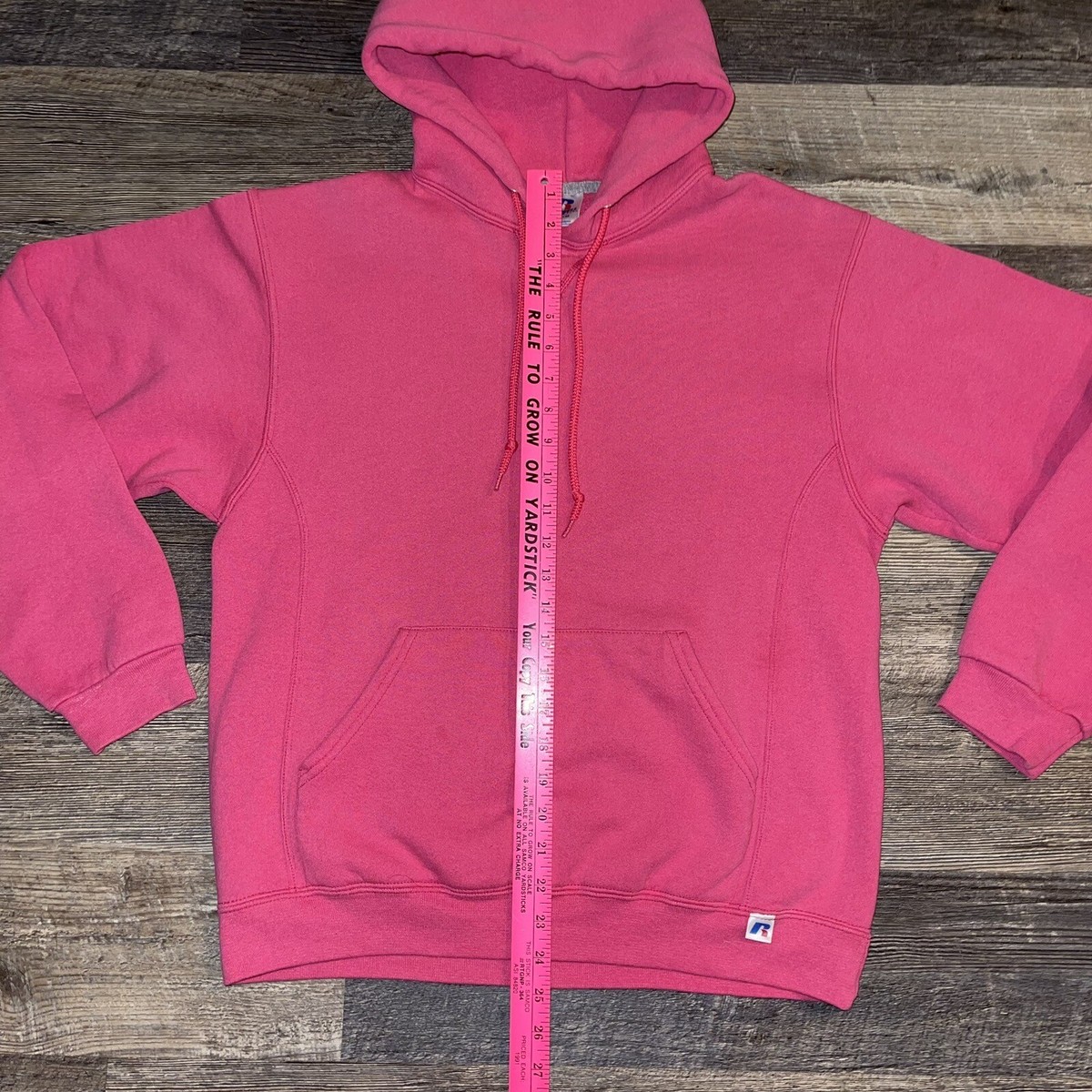 2000's Vintage Russell Athletic Blank Pink Hoodie Size M