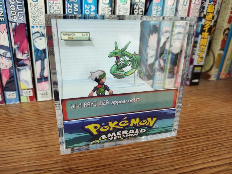 Pokemon Shiny Rayquaza Encounter Handmade Diorama - Gameboy Gaming