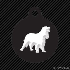 English Cocker Spaniel Keychain Round with Tab dog engraved many colors pet