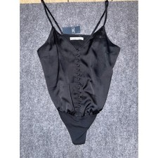 Abercrombie & Fitch Black Satin Cami Bodysuit...