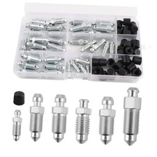 36PCS Brake Bleeder Screw Kit with Dust Cap - Multi-Size SAE Metric