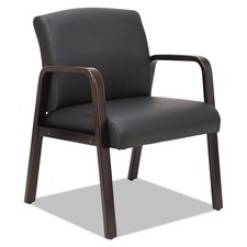 Alera ALERL4319E Reception Lounge Series Guest Chair, Espresso/black Leather