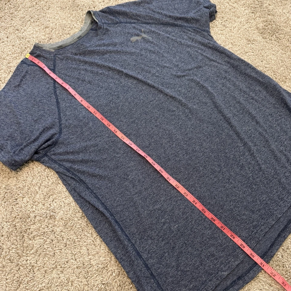 Camisa Puma Camiseta Para Hombre XL Manga Corta Calce Seco Azul Gris Raglán Foto 4 de 4