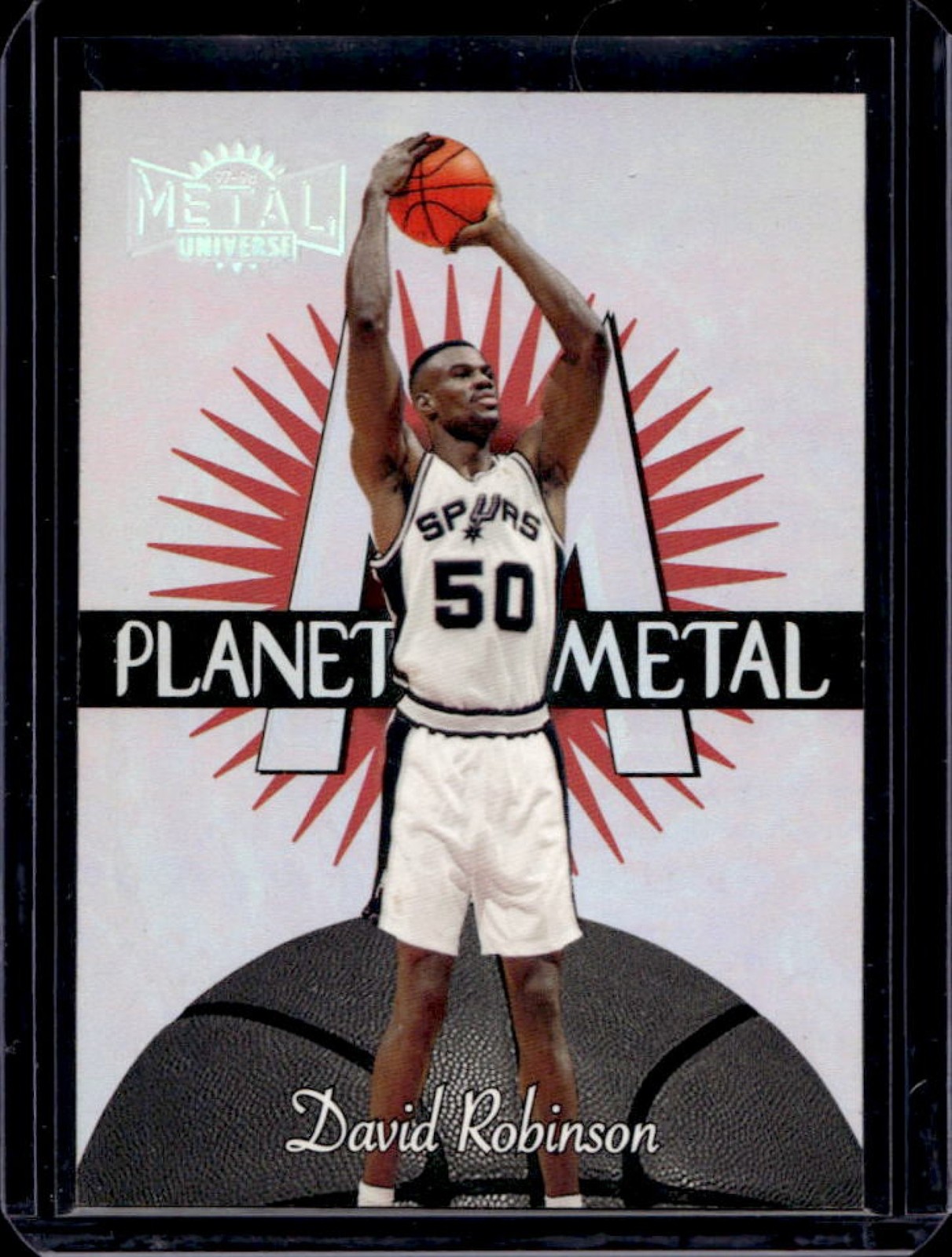 1997-98 Skybox Metal Universe David Robinson Planet #13 PM Spurs