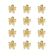 Hair Accessories: 12PCS Cute Mini Gold Metal Flower Clips for Thin and Thick Hai