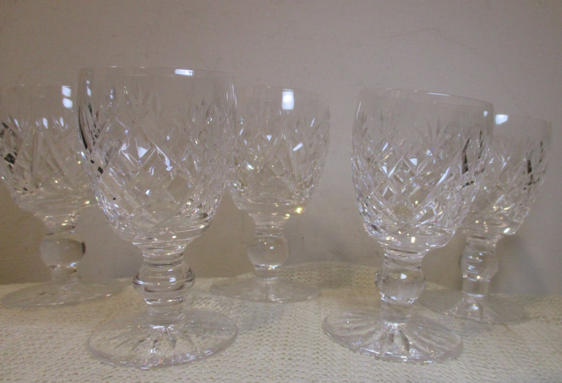 5 Vintage Waterford Crystal Donegal Cut crystal  Cordial Glasses great