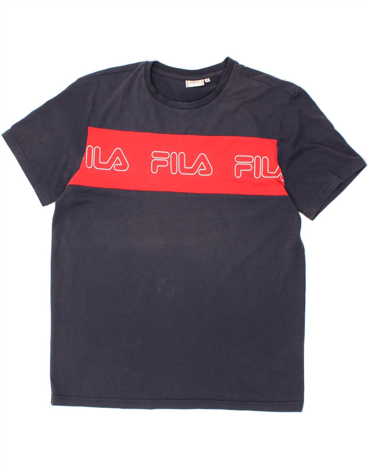 FILA Maglietta Uomo Grafica Top Medium Blu Navy Colorblock Poliestere TG09